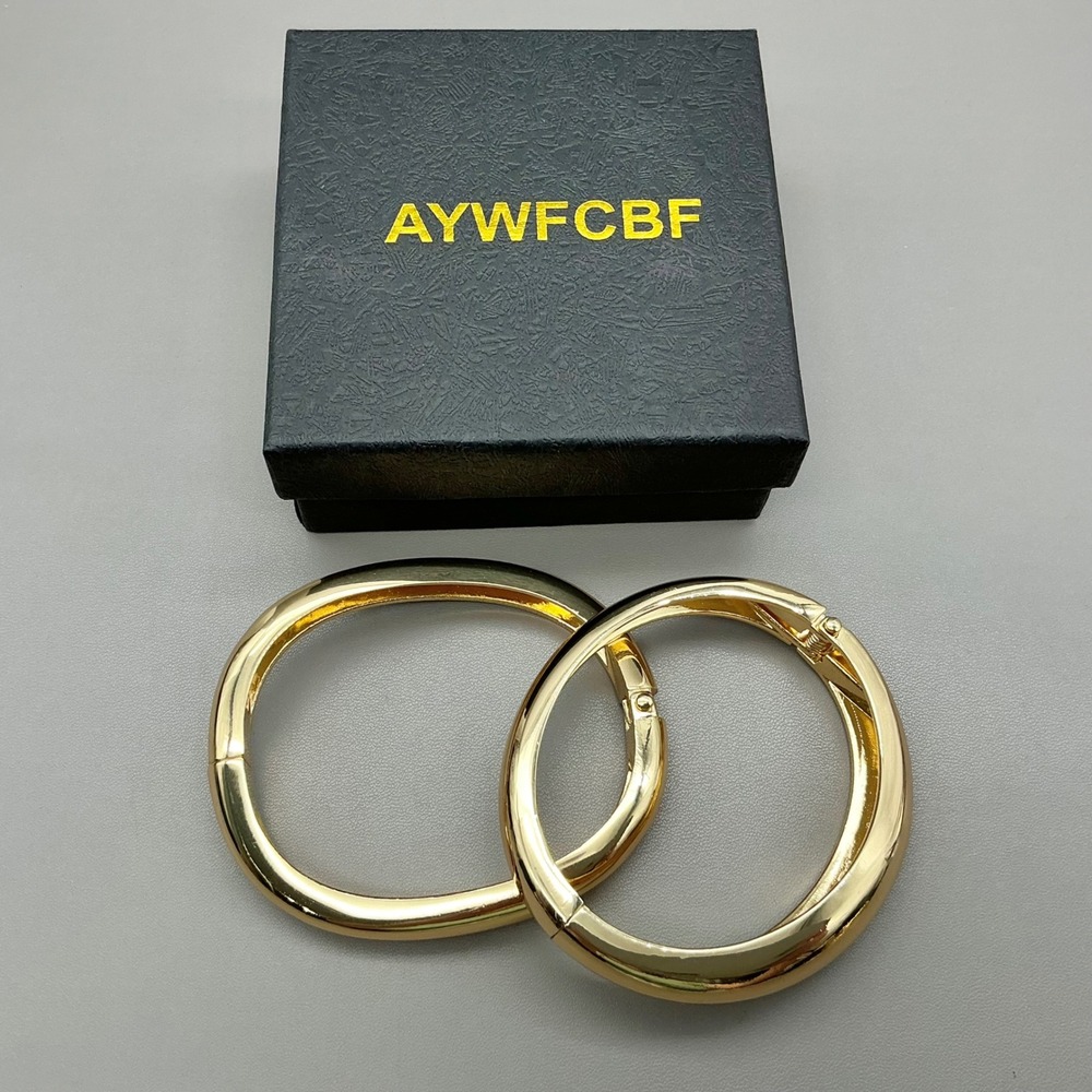 AYWFCBF Bangle Bracelet Set Gold Tone Wave Irregular Hinged Fashion Jewelry